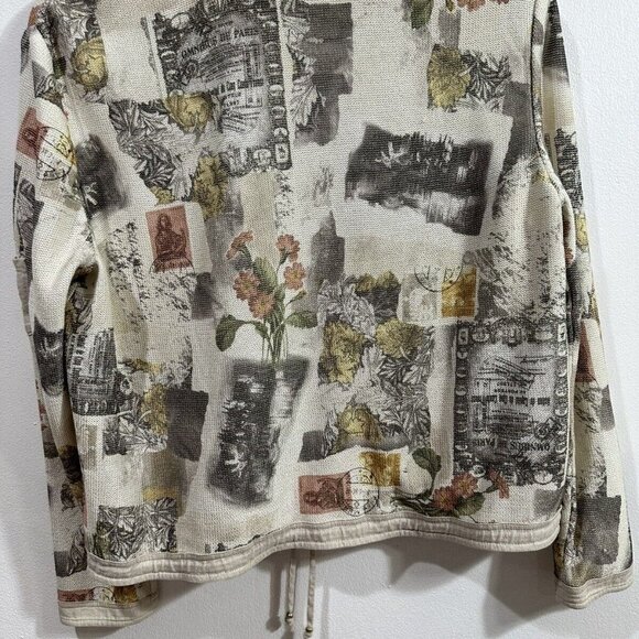 ST JOHN Sport By Marie Multicolored Button Up V-Neck Cardigan Sweater, Sz S/M - Picture 9 of 13